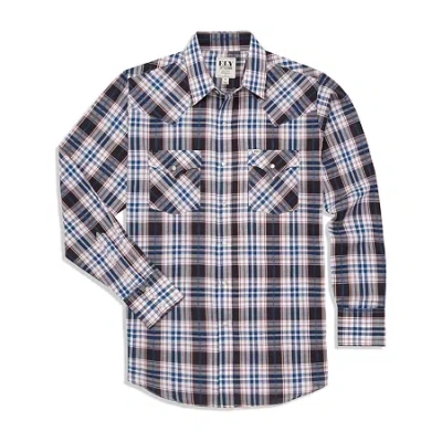 Ely Cattleman Textured Aztec Plaid Mens Long Sleeve Western Shirt In Multi