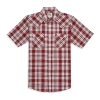 Ely Cattleman Textured Aztec Plaid Mens Short Sleeve Western Shirt In Burgundy