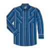 Ely Cattleman Textured Plaid Mens Long Sleeve Western Shirt In Blue