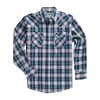 Ely Cattleman Textured Plaid Tall Mens Long Sleeve Western Shirt In Blue