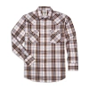 Ely Cattleman Textured Plaid Mens Long Sleeve Western Shirt In Brown