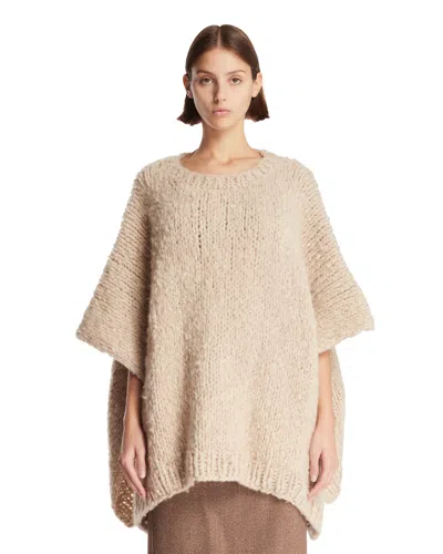 Ely Ely Beige Joanna Cashmere Cape In Beige Beige   #ddbb8c