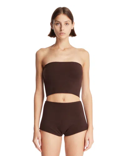 Ely Ely Brown Cashmere Top In Brown Marrone   #3d322d