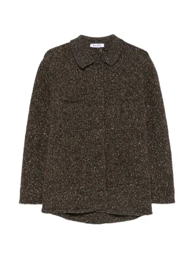 Ely Ely Candice Bouclé-knit Cardigan In Brown