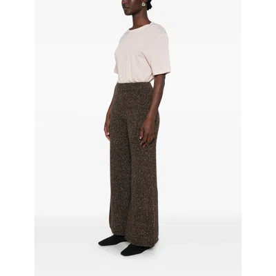Ely Ely Cecile Speckled Trousers In Brown