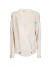 Ely Ely Daisy Buttoned Cardigan In Neutral