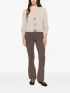 Ely Ely Fine-knit Flared Trousers In Neutral