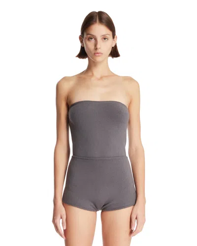 Ely Ely Gray Jerrie Strapless Body In Gray Grigio   #626262