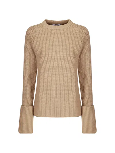 Ely Ely Haidee Ribbed-knit Sweater In Brown
