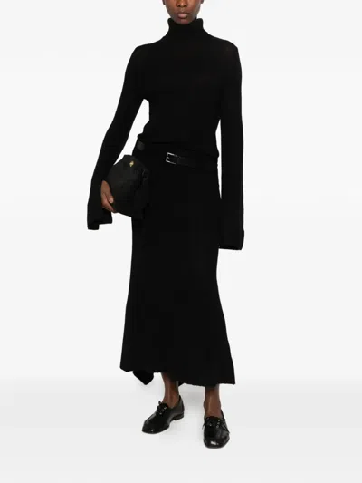 Ely Ely Julia Roll-neck Flared-sleeve Sweater In Black