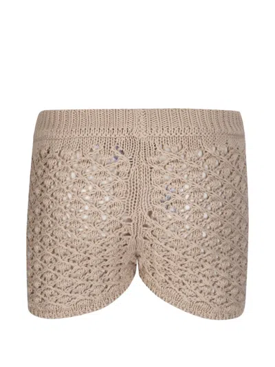 Ely Ely Open Knit Shorts In Multi