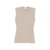 Ely Ely Padded-shoulder Wool Tank Top In Gold