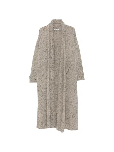 Ely Ely Shawl-collar Marl-knit Cardigan In Neutral