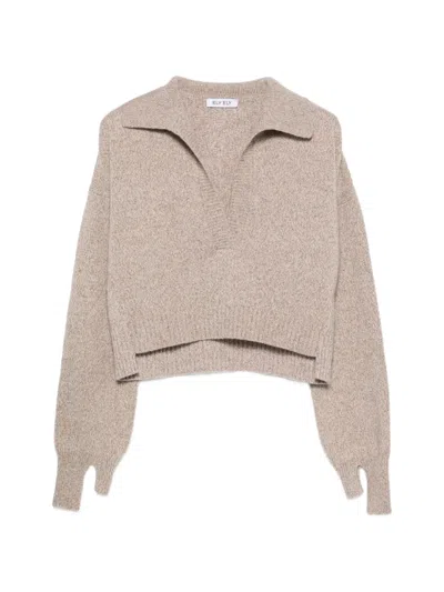 Ely Ely Spread-collar Sweater In Neutral