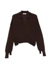 Ely Ely V-neck Spread-collar Sweater In Multi
