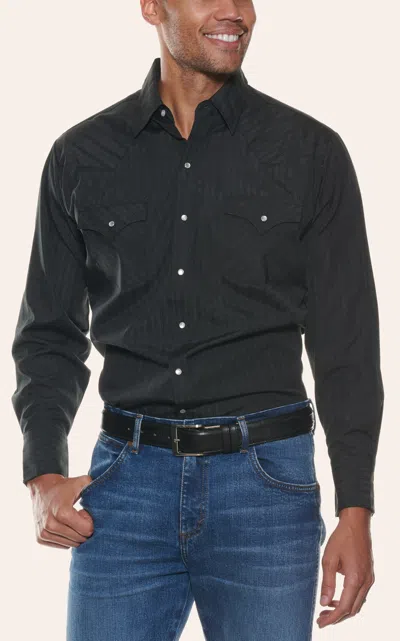 Ely Walker Men's Solid Black Long Sleeve Western Shirt