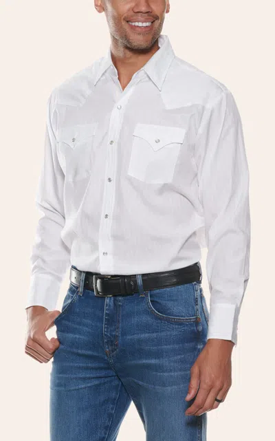 Ely Walker Solid White Long Sleeve Western Shirt