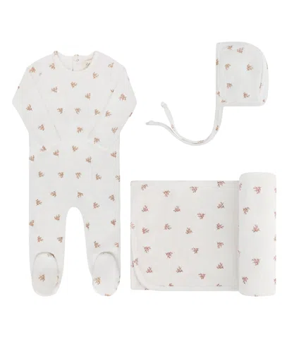 Ely's & Co. Boys' Velour Leaf Pattern Collection Take Me Home Set - Baby In White