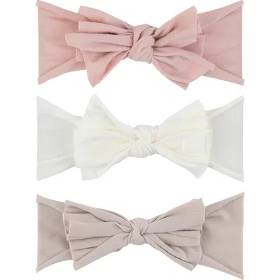 Ely's & Co. 3 Pack Headband Set In Blush Pink, Tan & Ivory