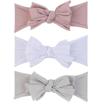 Ely's & Co. 3 Pack Headband Set In Mauve Lavender, Grey & White
