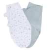 Ely's & Co. Adjustable Swaddle Blanket 2 Pack In Blue Stars