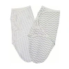 Ely's & Co. Adjustable Swaddle Blanket 2 Pack In Grey Chevron & Polka Dot