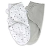Ely's & Co. Adjustable Swaddle Blanket 2 Pack In Grey Stars