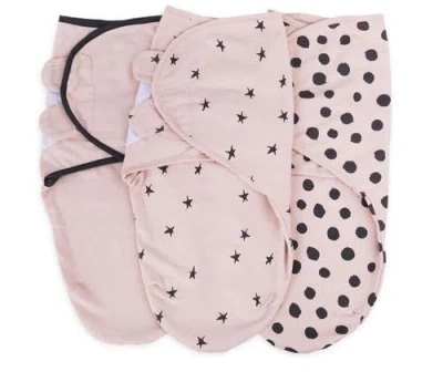 Ely's & Co. Adjustable Swaddle Blanket 3 Pack In Blush Abstract