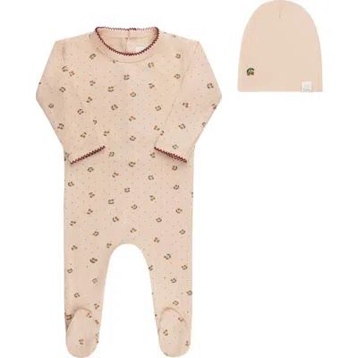 Ely's & Co. Kids'  Aurora Classics Modal Cherry Print Collection Footie + Beanie In Brown