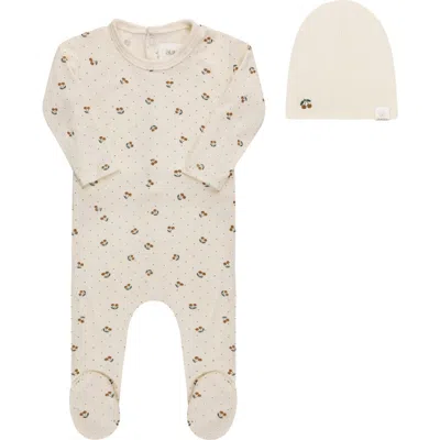 Ely's & Co. Kids'  Aurora Classics Modal Cherry Print Collection Footie + Beanie In Yellow