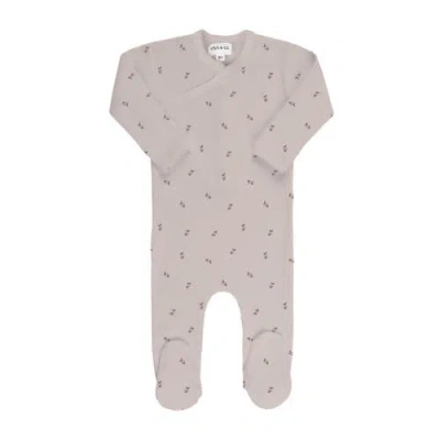Ely's & Co. Baby Cotton Ribbed Zipper Footie In Plum/purple