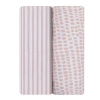 Ely's & Co. Waterproof Changing Pad Cover Cradle Sheet Set In Mauve Stripes & Splash