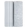Ely's & Co. Patent Pending Waterproof Crib Sheet In Misty Blue Stripes & Splash