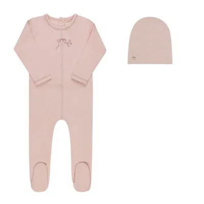 Ely's & Co. Kids'  Bird Seam Collection Footie & Beanie In Pink