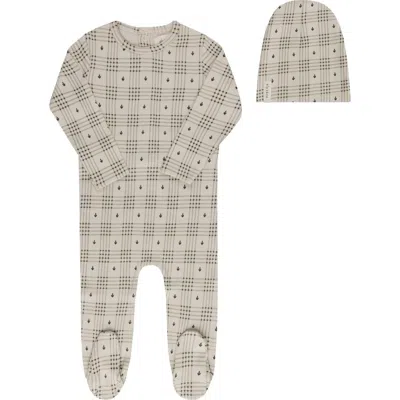 Ely's & Co. Kids'  Cotton Floral Plaid Collection In Gray
