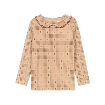 Ely's & Co. Kids'  Cotton Floral Plaid Collection In Brown