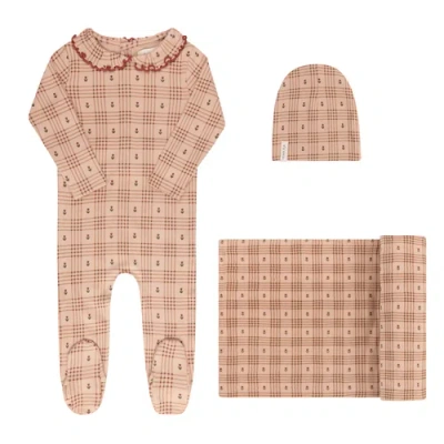 Ely's & Co. Kids'  Cotton Floral Plaid Collection In Gold