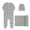 Ely's & Co. Kids'  Cotton Floral Plaid Collection In Gray