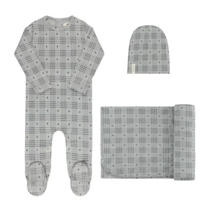 Ely's & Co. Kids'  Cotton Floral Plaid Collection In Gray