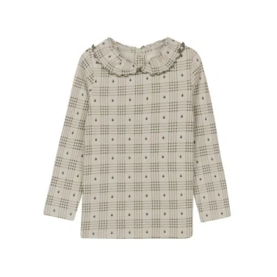 Ely's & Co. Kids'  Cotton Floral Plaid Collection In Gray