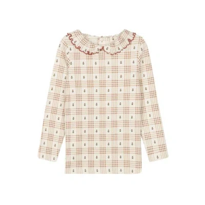 Ely's & Co. Kids'  Cotton Floral Plaid Collection In Neutral