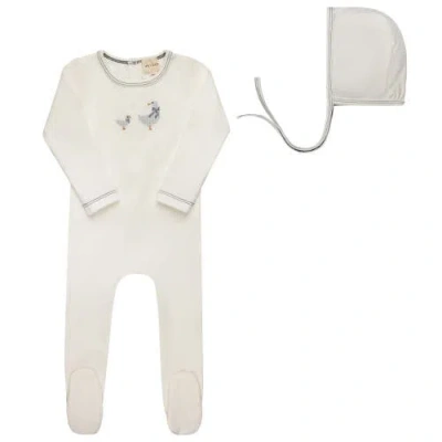 Ely's & Co. Kids'  Cross Stitch Duckling Collection In White