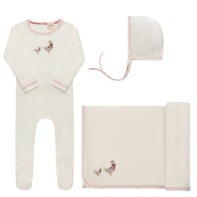 Ely's & Co. Kids'  Cross Stitch Duckling Collection In White