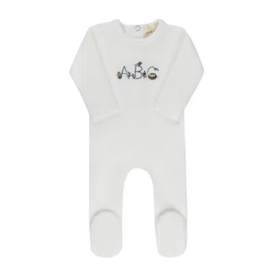 Ely's & Co. Kids'  Embroidered Abc Collection Footie In White