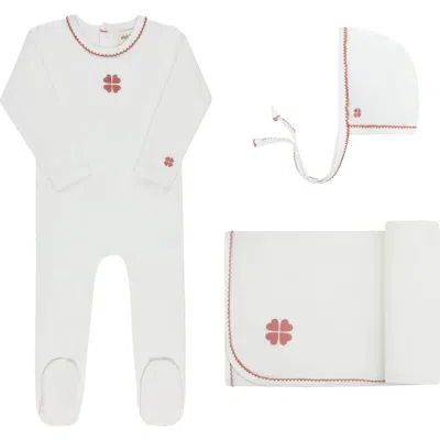 Ely's & Co. Kids'  Embroidered Clover Collection In White