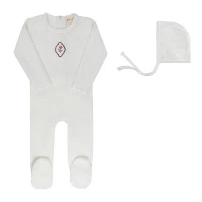 Ely's & Co. Kids'  Embroidered Floral Dot Collection In White
