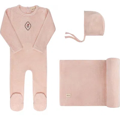 Ely's & Co. Kids'  Embroidered Floral Dot Collection In Pink