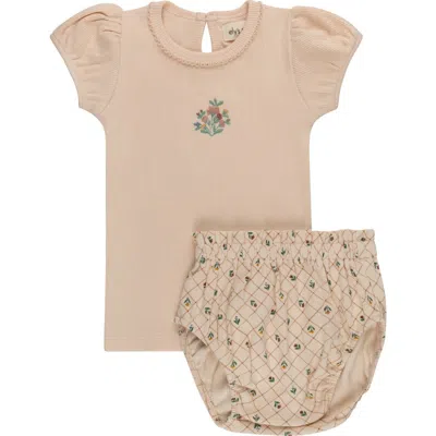 Ely's & Co. Kids'  Floral Embroidered Collection In Nude