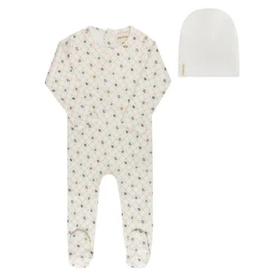 Ely's & Co. Kids'  Floral Grid Collection In Neutral