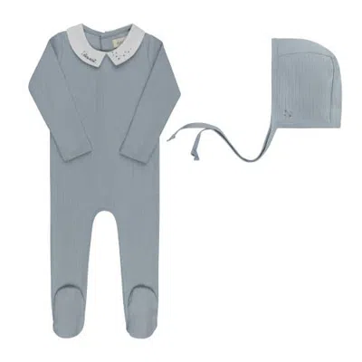 Ely's & Co. Kids'  Floral Star Embroidered Collar Collection In Gray